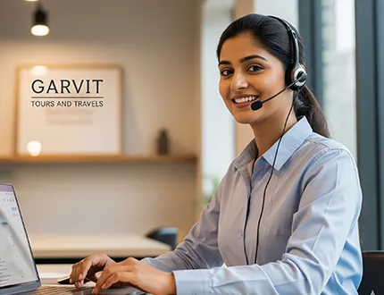 Garvit Tours customer support representative helping a rider with Jhunjhunu to Jaipur taxi booking