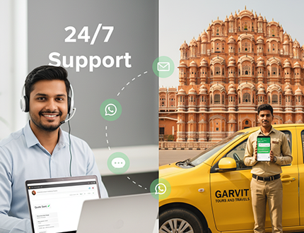 Garvit Tours customer-support representative at desk