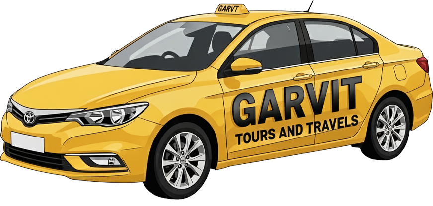 Garvit Tours and Travels yellow taxi cab in Jaipur
