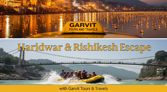 Ganga Aarti and rafting scene, Haridwar Rishikesh