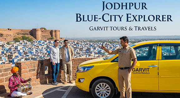 Mehrangarh Fort and blue houses in Jodhpur