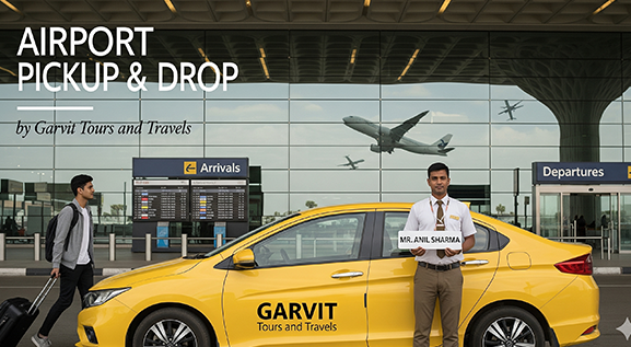 Garvit taxi at Jaipur airport terminal
