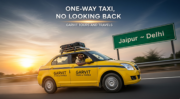 Yellow taxi for one-way trip from Jaipur