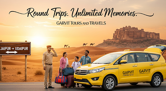 Taxi for round trip Jaipur to Delhi and more